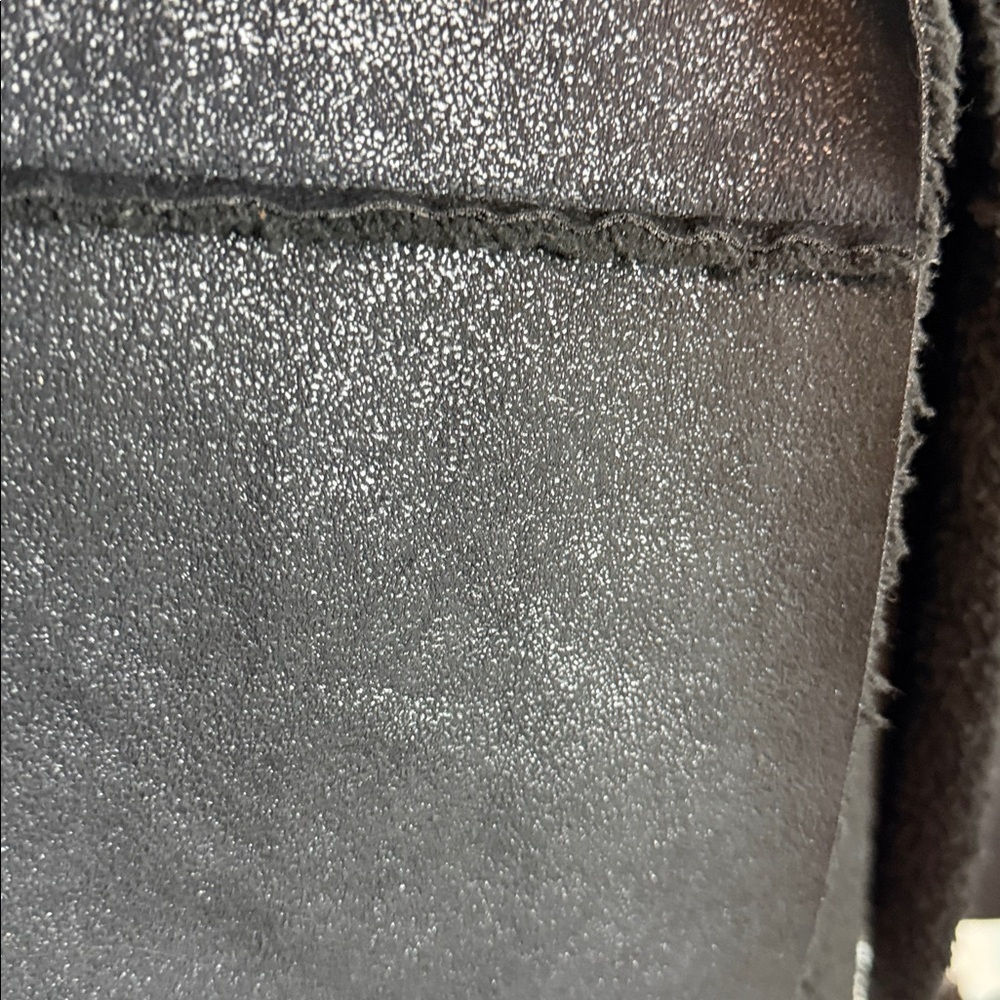 Jack by BB Dakota - Med -  Black Faux Suede Sherpa Vest - metallic sheen on one - Picture 3 of 5